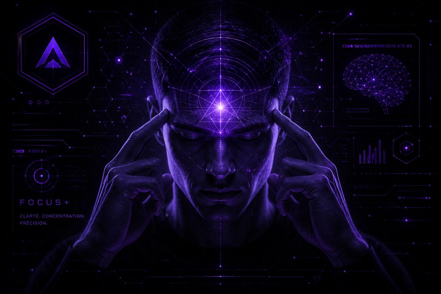 Visualisation puissance cognitive violette, comparatif nootropiques 2026 CTRL NODE